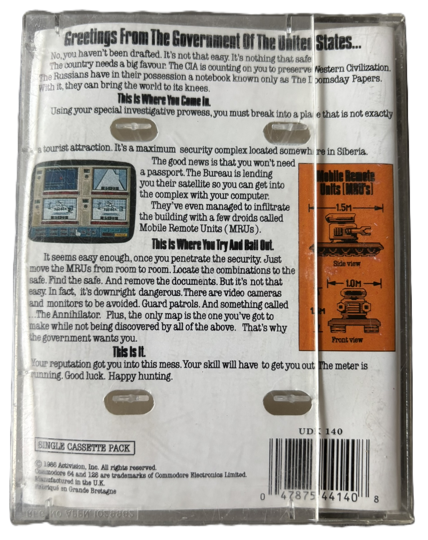 commodore 64 hacker II back