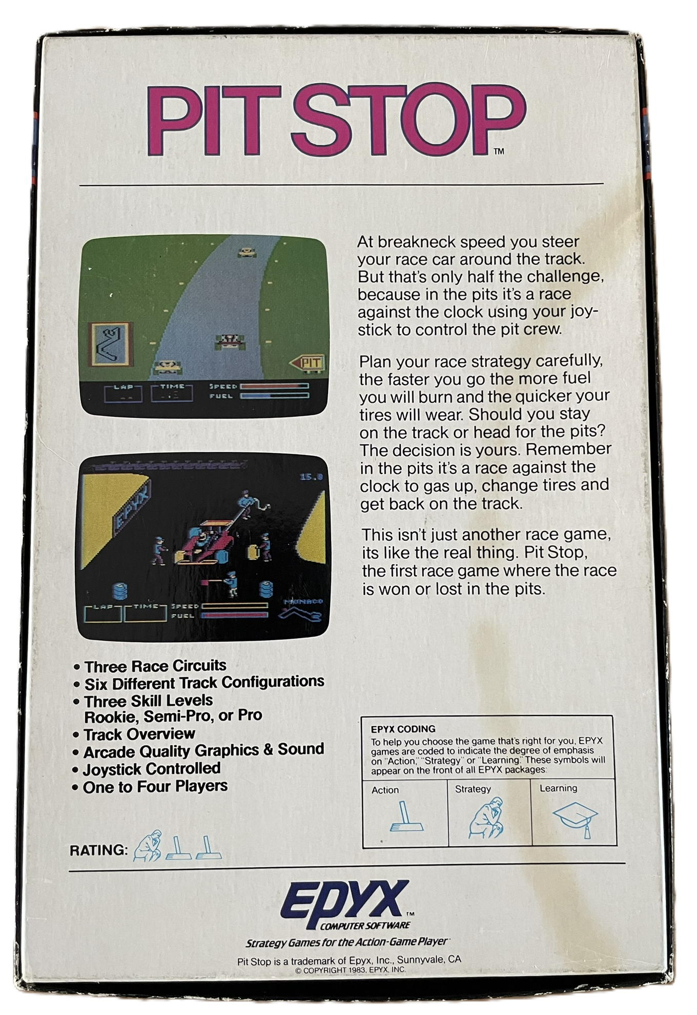 commodore 64 pitstop boxed back