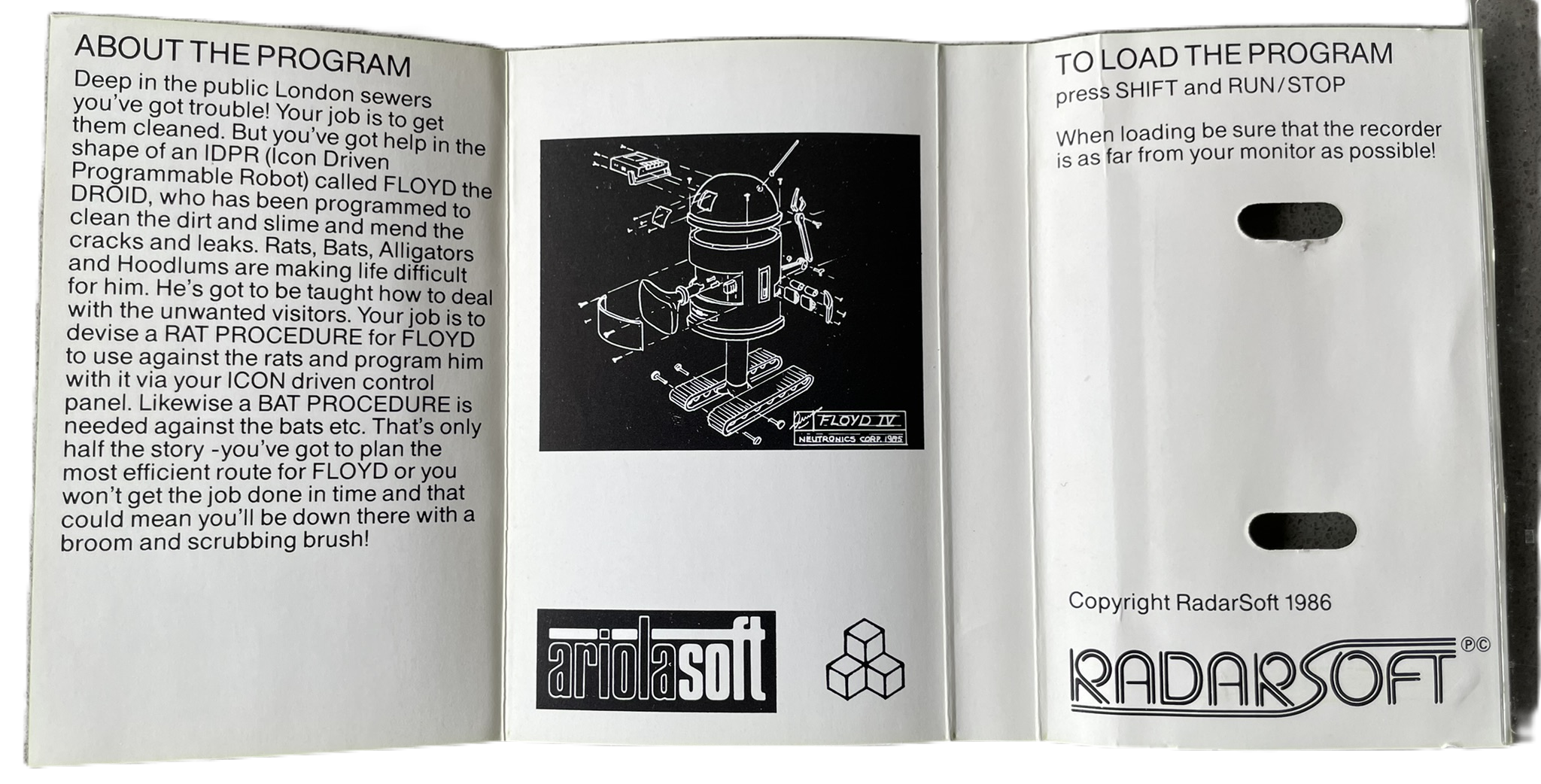 commodore 64 tape radarsoft floyd the droid inlay 2