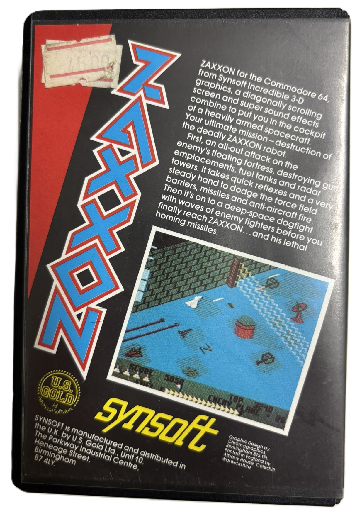 commodore 64 zaxxon tape back
