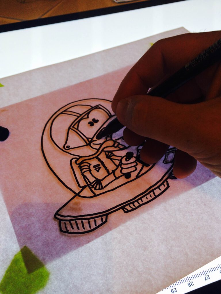 my hero pencil drawing lightbox